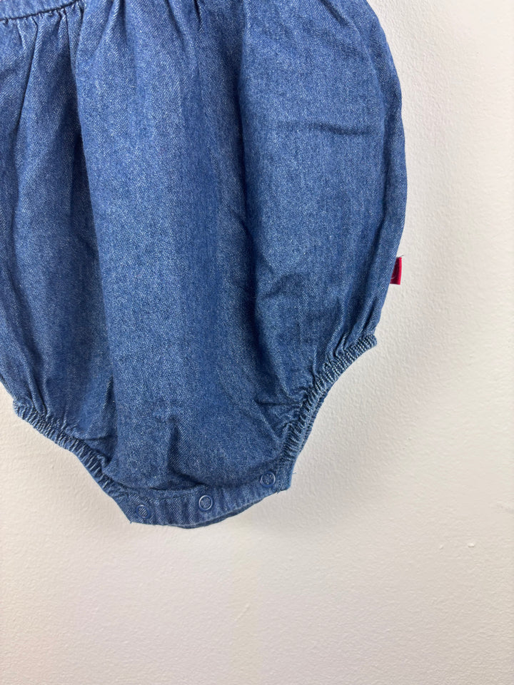 Little Bird Denim Romper 3–6 Months-Rompers-Second Snuggle Preloved