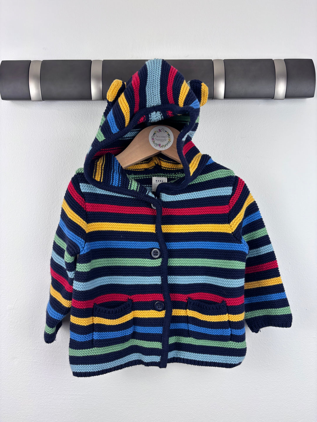 Baby Gap Rainbow Stripe Cardigan 3–6 Months-Cardigans-Second Snuggle Preloved