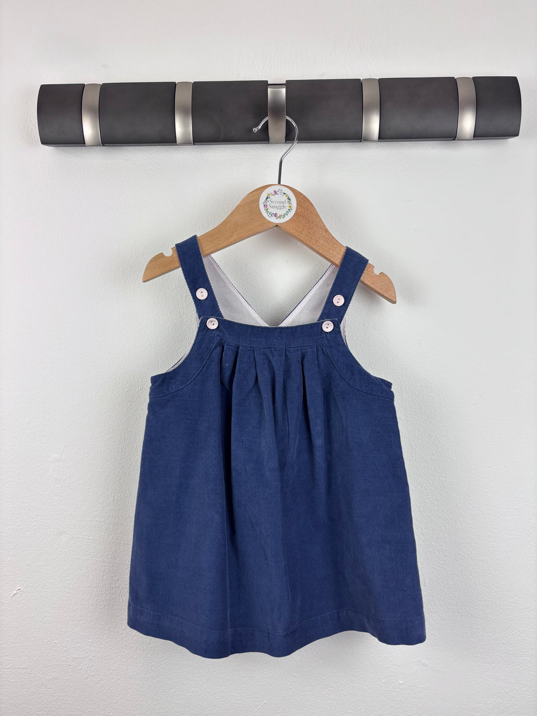 Little White Company Blue Cord Dress 3-6 Months-Dresses-Second Snuggle Preloved