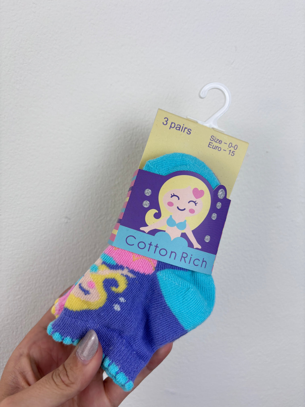 Cotton Rich Mermaid Socks 0-6 Months-Tights & Socks-Second Snuggle Preloved