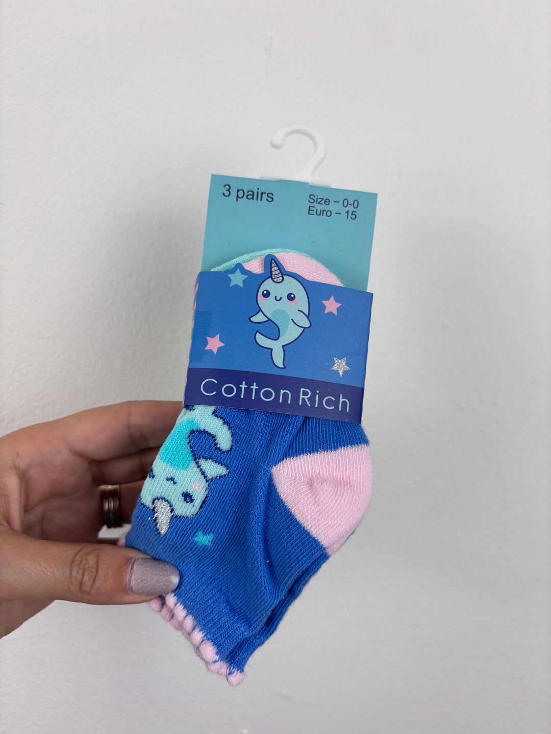 Cotton Rich Narwhal Socks 0-6 Months-Tights & Socks-Second Snuggle Preloved