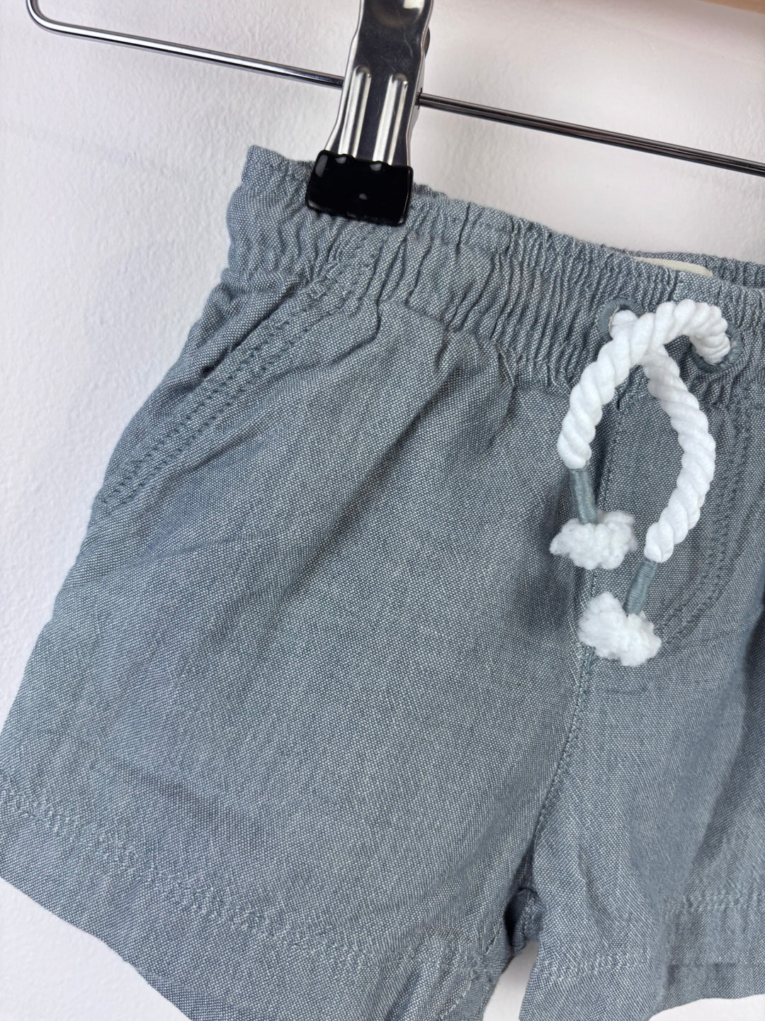 Hatley Chambray Shorts with Rope Tie 6-9 Months-Shorts-Second Snuggle Preloved
