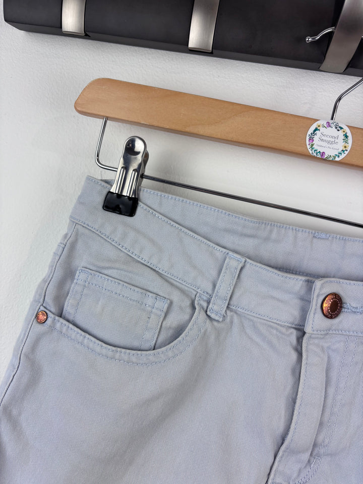 H&M Pale Blue Turn-Up Shorts 12–13 Years-Shorts-Second Snuggle Preloved