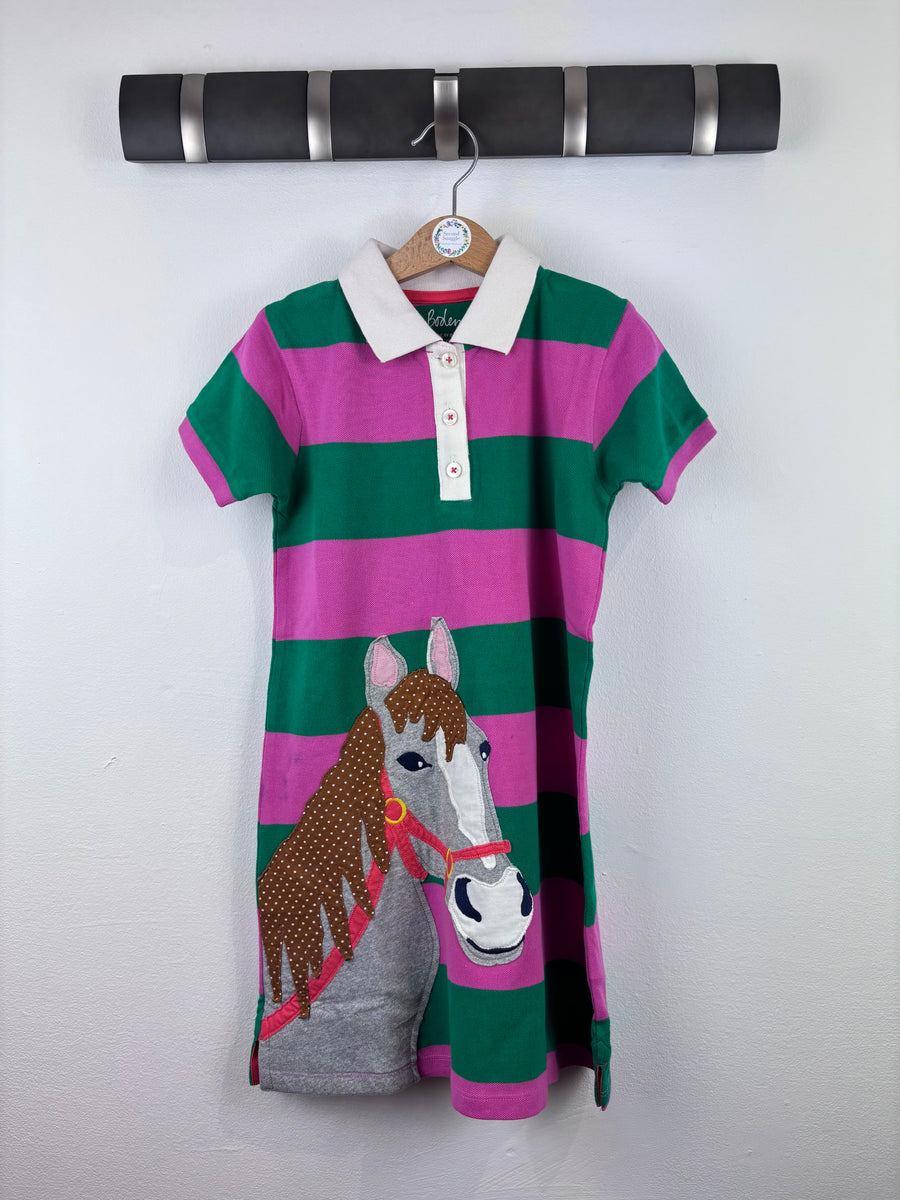 Boden Horse Stripe Polo Dress 6-7 Years-Dresses-Second Snuggle Preloved