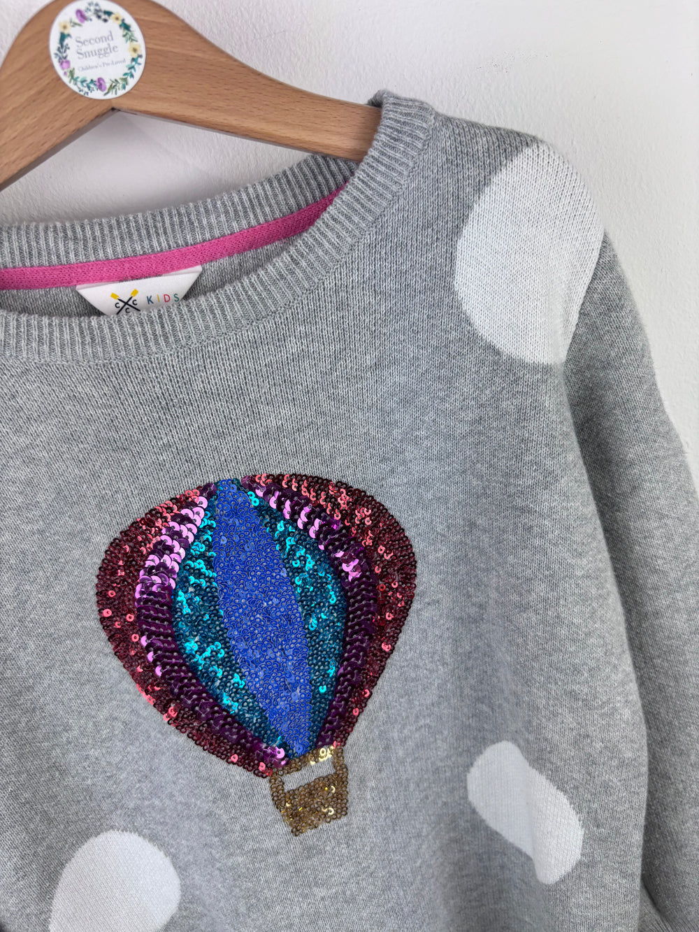 Crew Grey Polka Dot Jumper 6-7 Years-Jumpers-Second Snuggle Preloved
