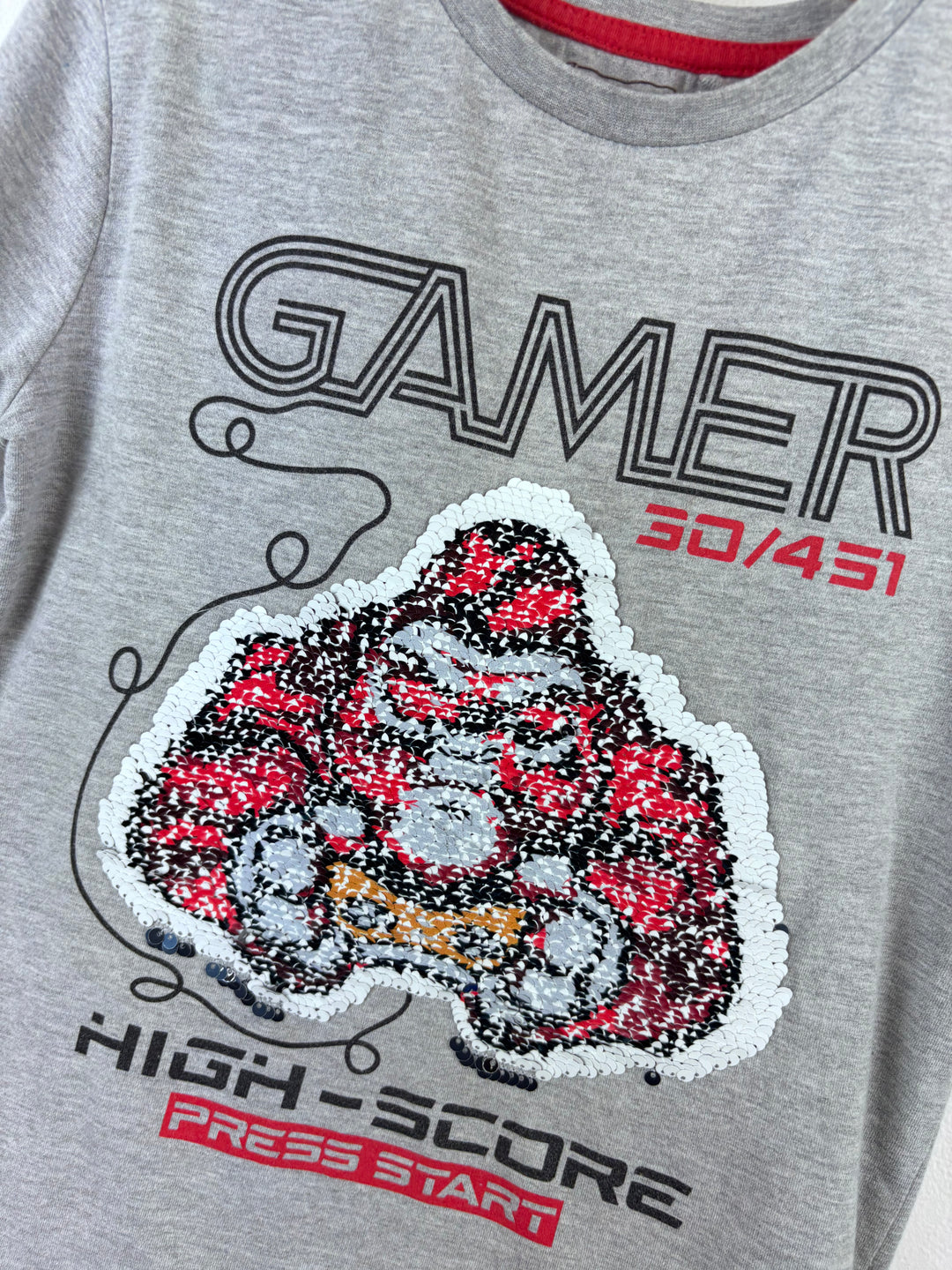 Next Gamer Sequin T-Shirt 6 Years-Tops-Second Snuggle Preloved