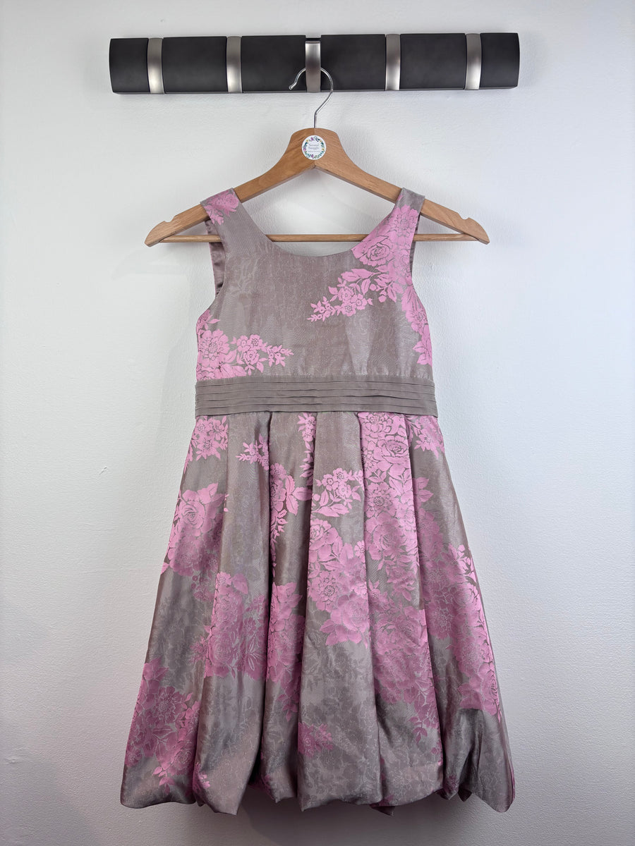 Monsoon Pink and Grey Floral Dress 9–10 Years-Dresses-Second Snuggle Preloved