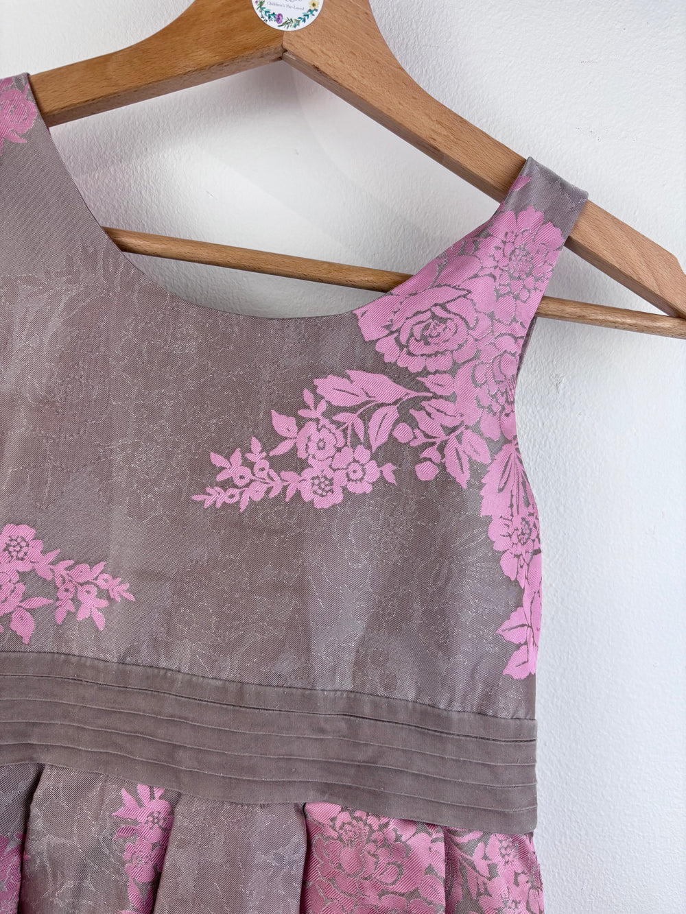 Monsoon Pink and Grey Floral Dress 9–10 Years-Dresses-Second Snuggle Preloved