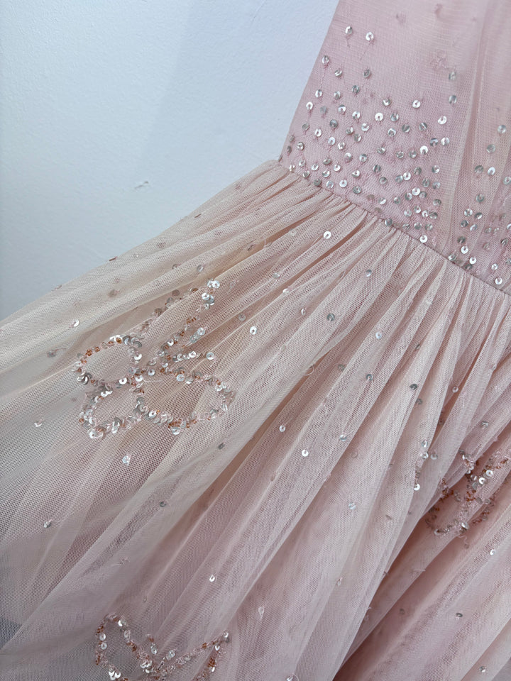 Next Pale Pink Sequin Dress 7 Years-Dresses-Second Snuggle Preloved
