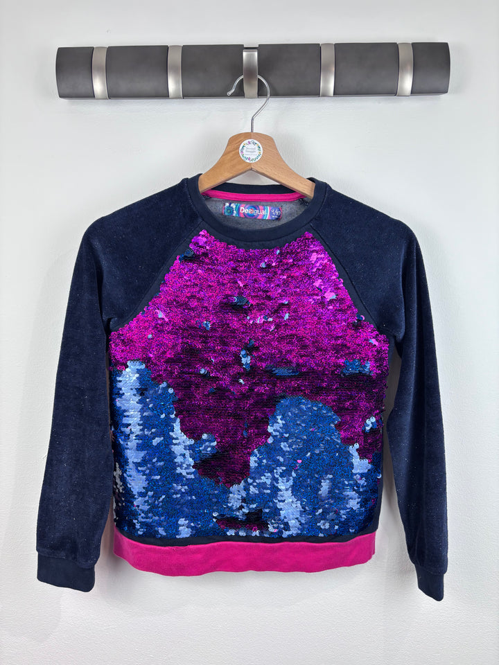 Desigual Navy and Sequin Sweatshirt 9–10 Years-Jumpers-Second Snuggle Preloved