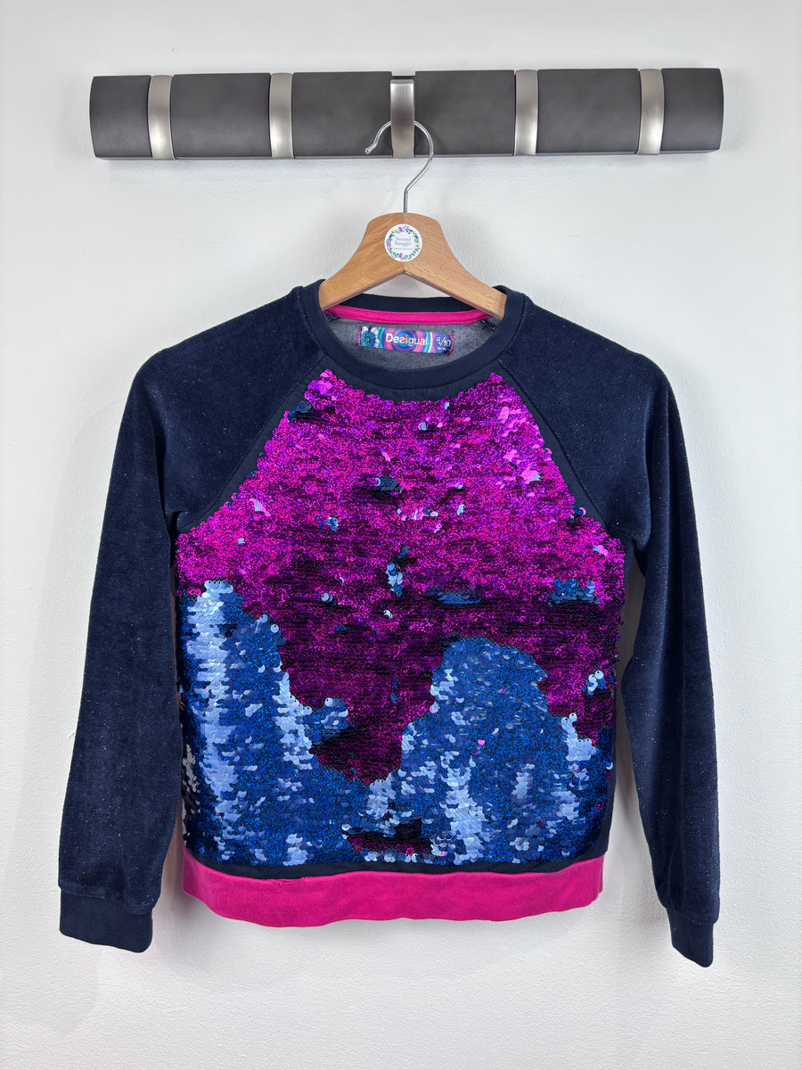 Desigual Navy and Sequin Sweatshirt 9–10 Years-Jumpers-Second Snuggle Preloved
