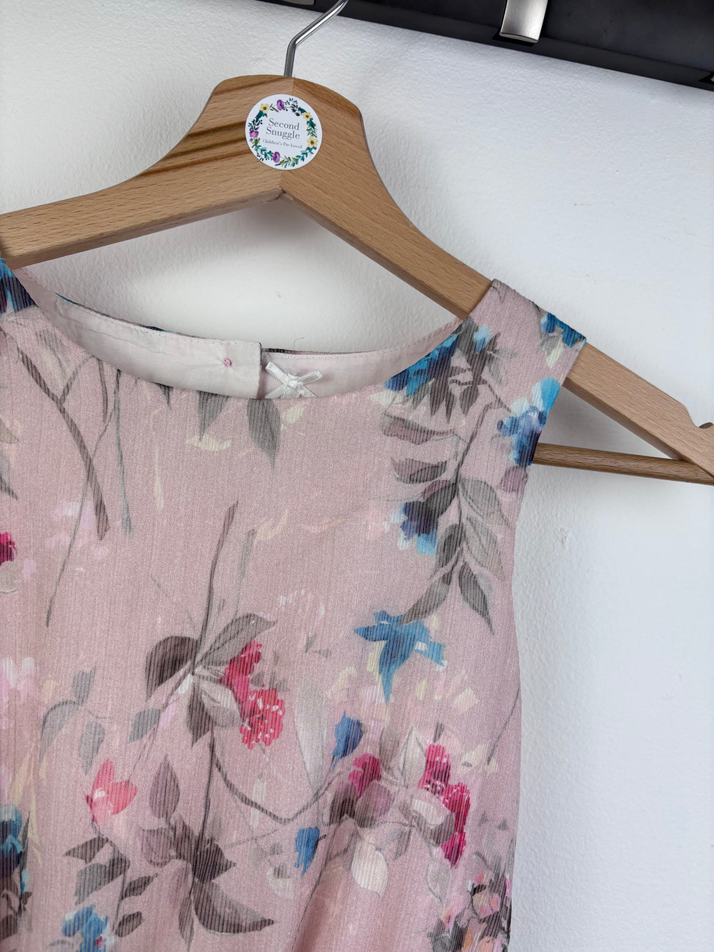 Next Pink and Blue Floral Dress 8–9 Years-Dresses-Second Snuggle Preloved