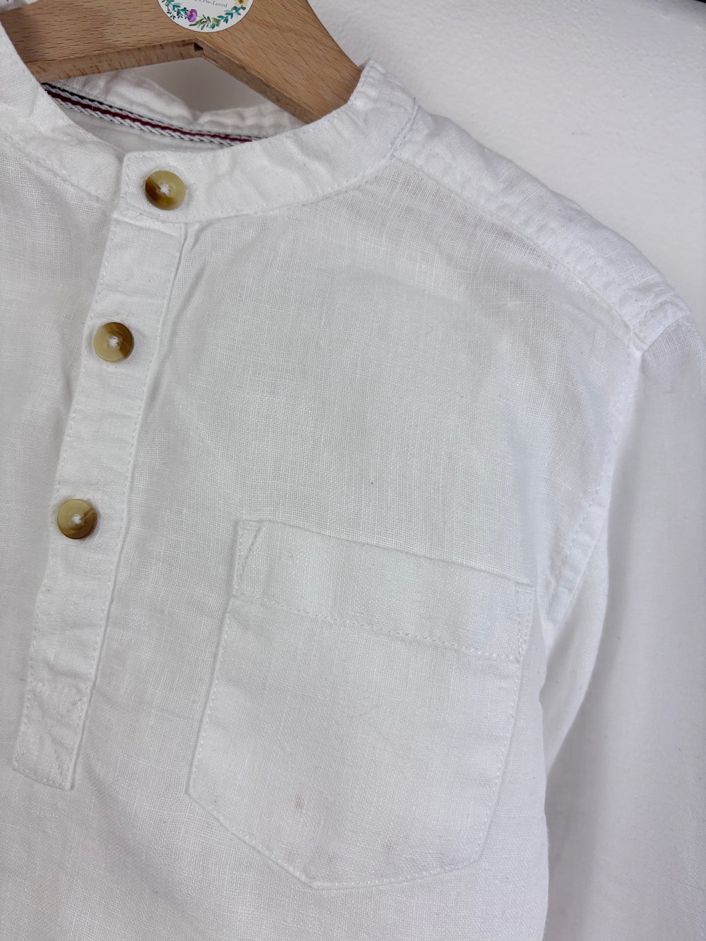 John Lewis White Linen Shirt 8-9 Years-Shirts-Second Snuggle Preloved