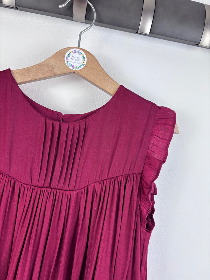 Next Burgundy Frill Dress 7-8 Years-Dresses-Second Snuggle Preloved