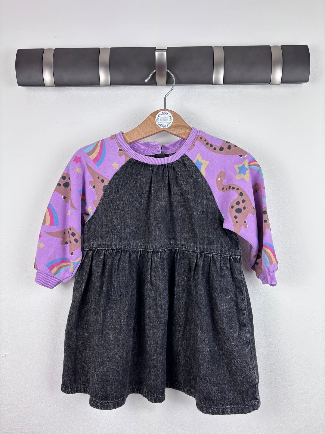 Next Dinosaur Sleeve Dress 9-12 Months-Dresses-Second Snuggle Preloved
