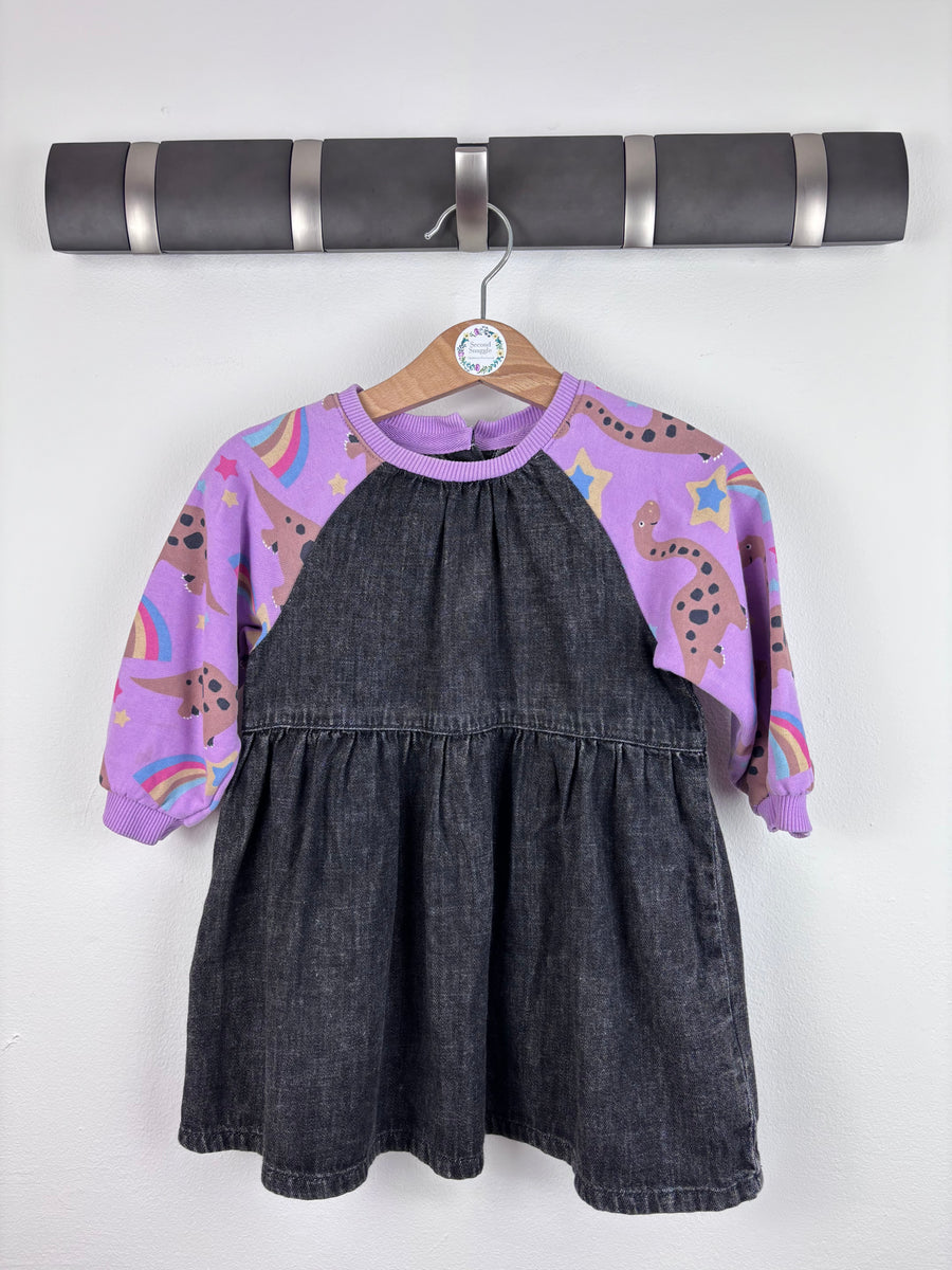 Next Dinosaur Sleeve Dress 9-12 Months-Dresses-Second Snuggle Preloved