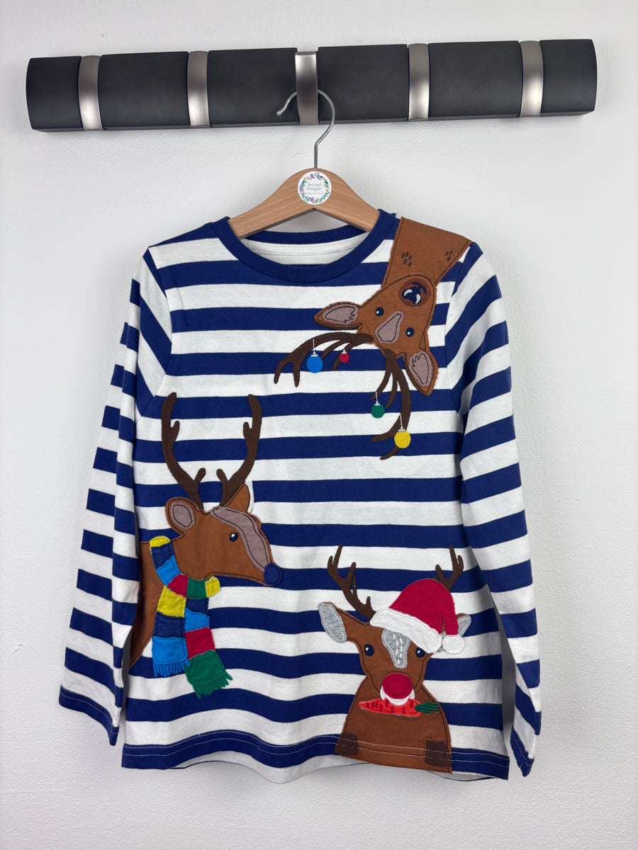 Mini Boden Reindeer Stripe Top Various Sizes-Tops-Second Snuggle Preloved