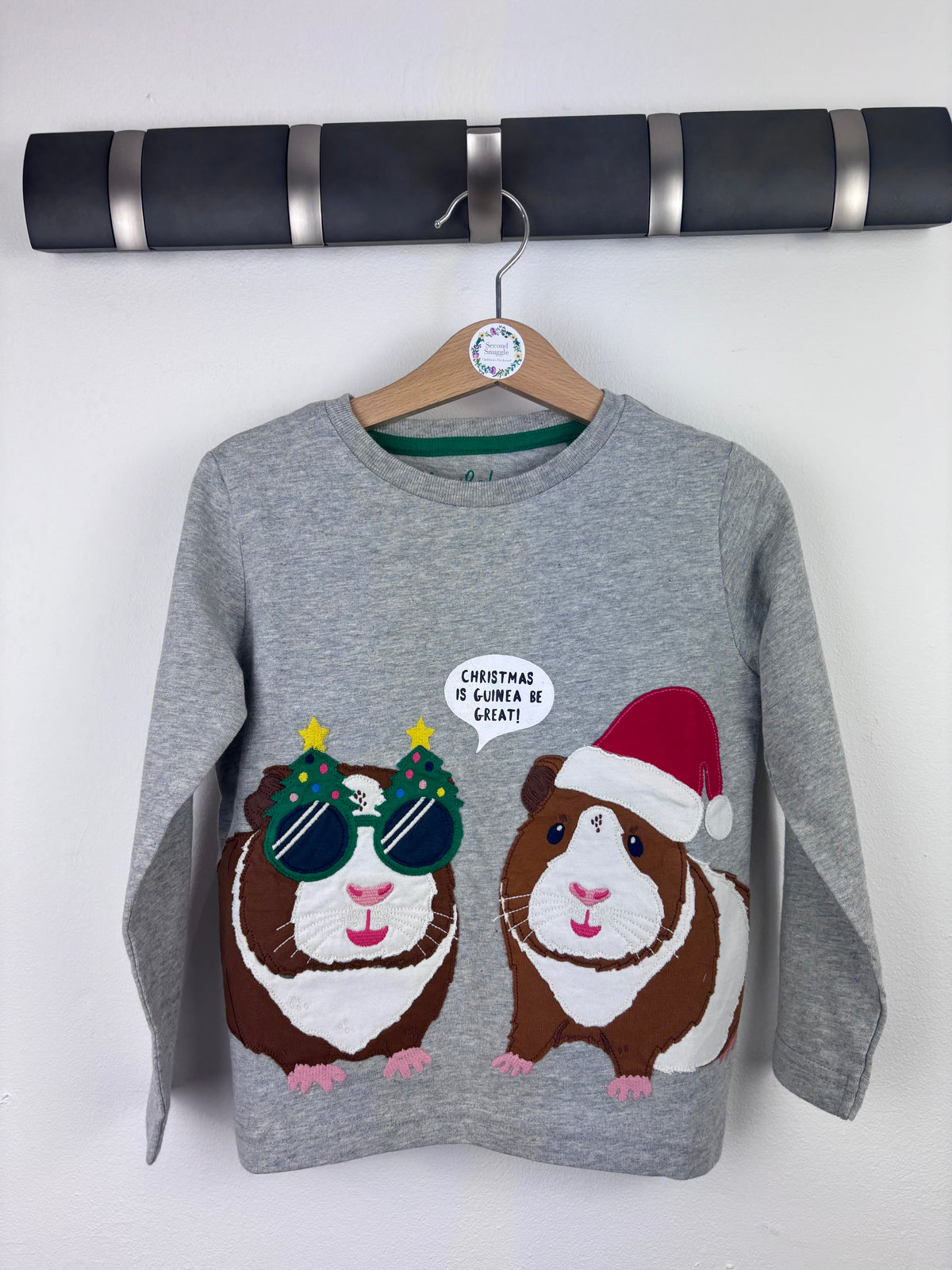 Mini Boden Guinea Pig Christmas Long Sleeve Top-Tops-Second Snuggle Preloved