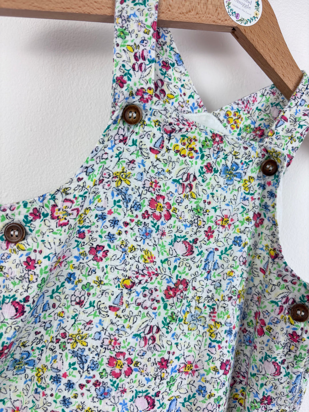 Next Floral Dungarees 6-9 Months-Dungarees-Second Snuggle Preloved