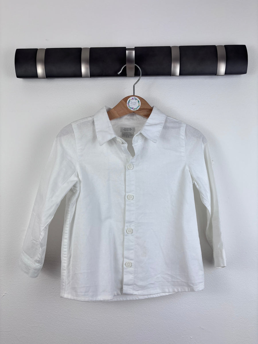 Mamas And Papas White Long Sleeve Shirt 2-3 Years-Shirts-Second Snuggle Preloved