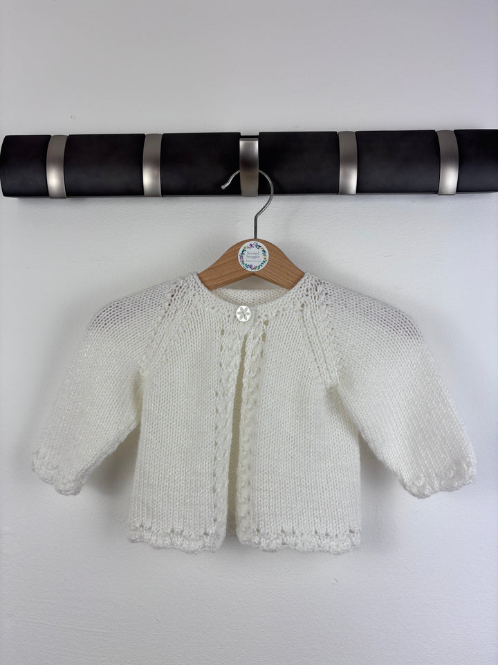 Handmade Cream Cardigan 3-6 Months-Cardigans-Second Snuggle Preloved