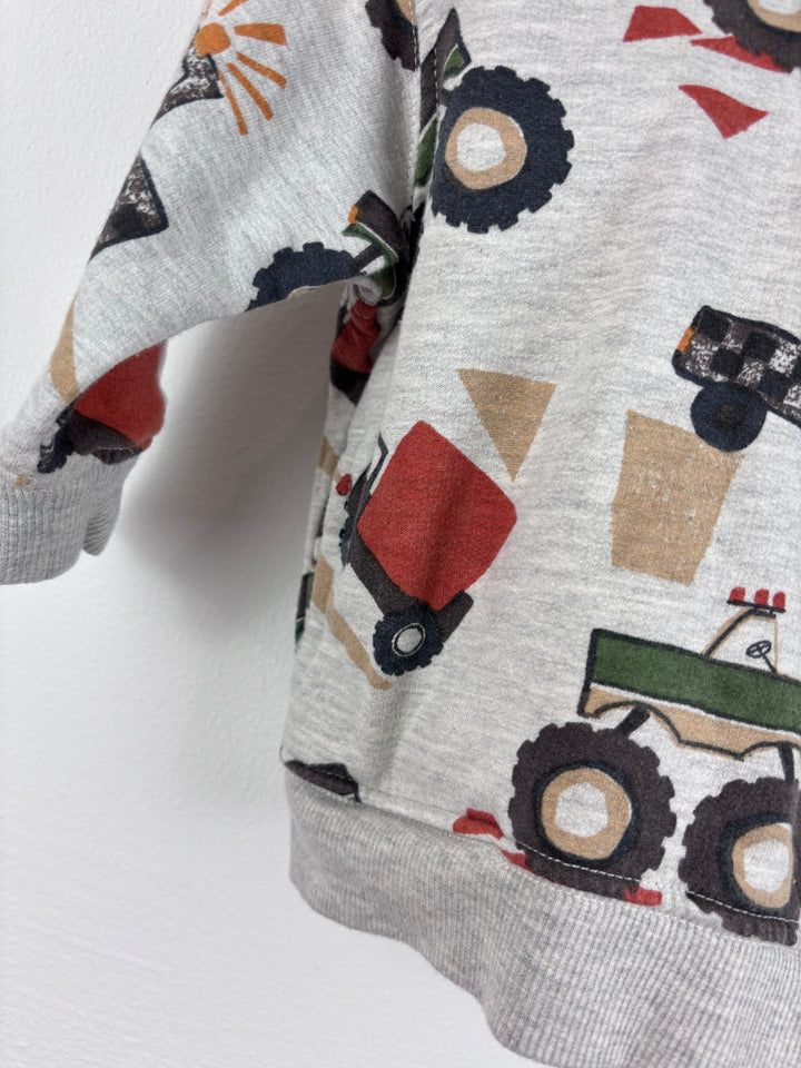 Next Tractor Hoodie 3-6 Months-Hoodies-Second Snuggle Preloved