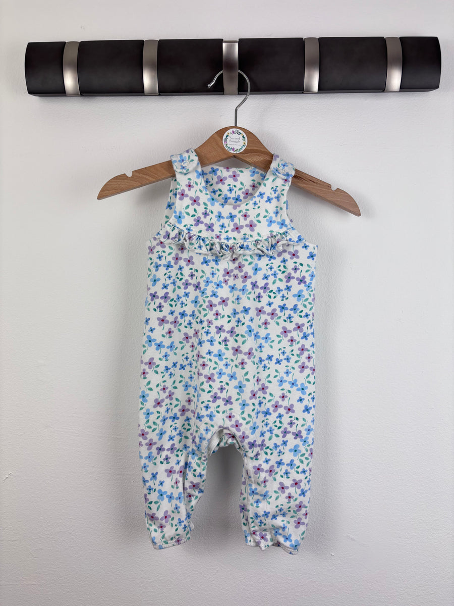 M&S Floral Dungarees 0-3 Months-Rompers-Second Snuggle Preloved