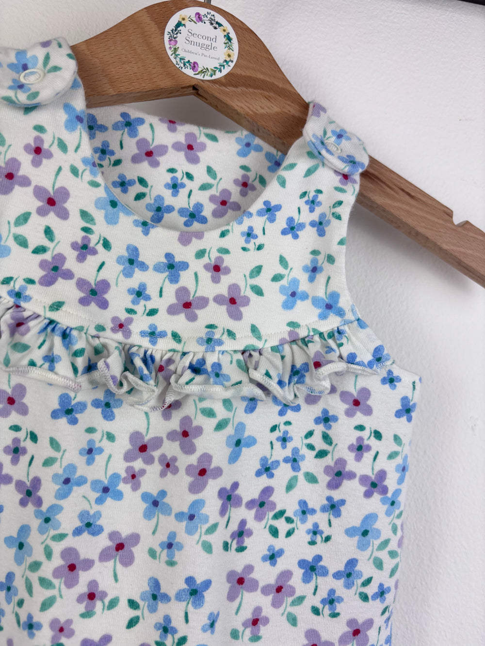 M&S Floral Dungarees 0-3 Months-Rompers-Second Snuggle Preloved