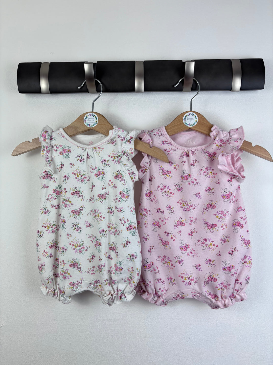 Next Floral Romper Twin Pack Up To 1 Month-Rompers-Second Snuggle Preloved