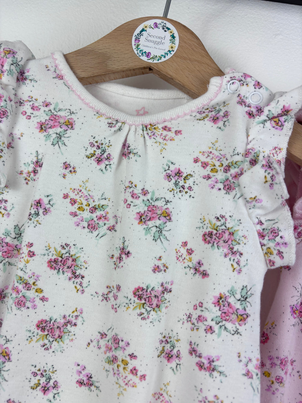 Next Floral Romper Twin Pack Up To 1 Month-Rompers-Second Snuggle Preloved