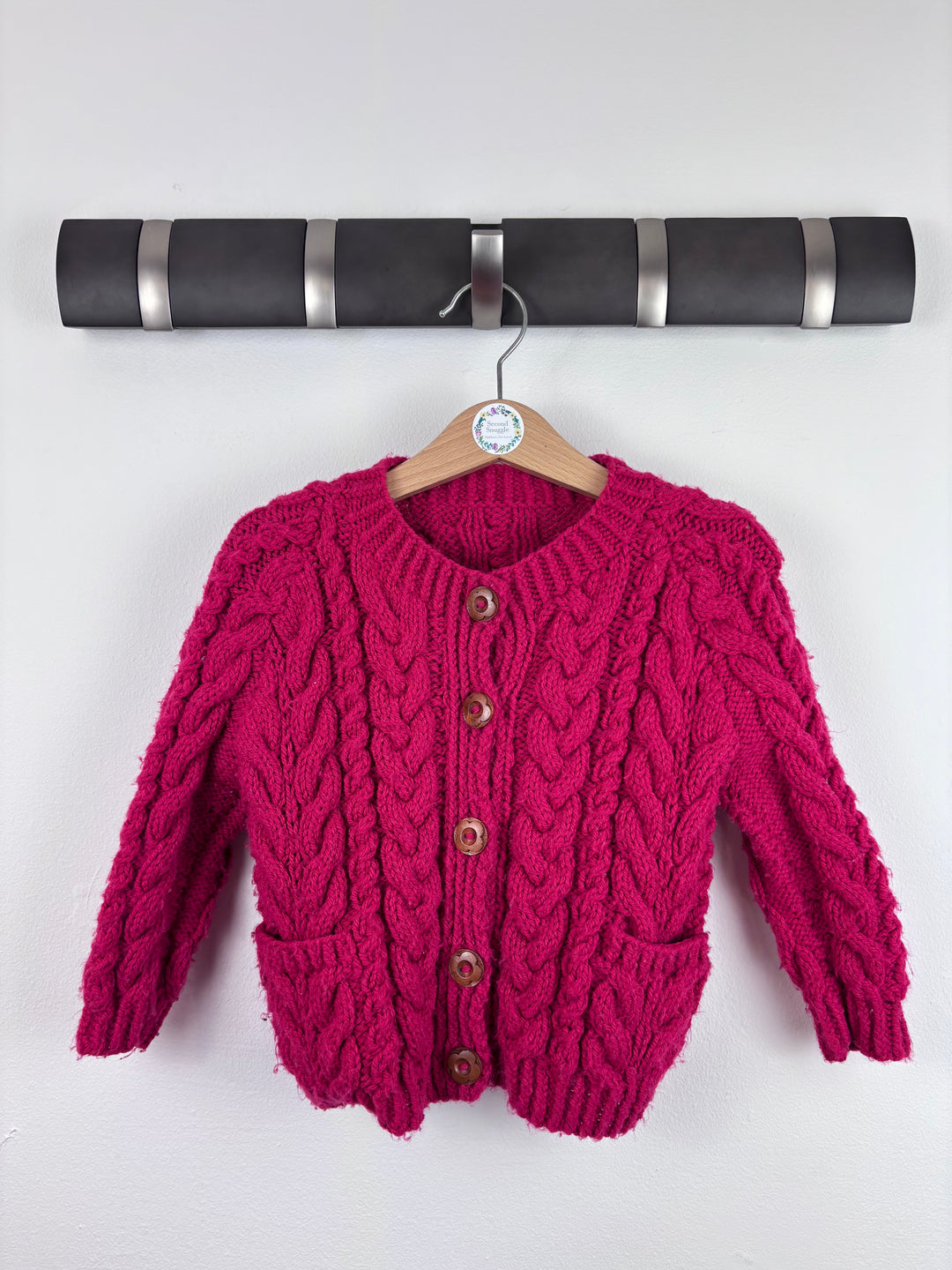 Handmade Cable Knit Cardigan 12-18 Months Approx-Cardigans-Second Snuggle Preloved