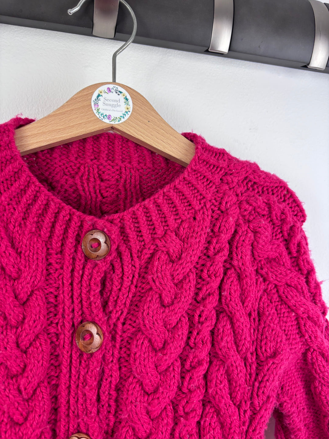 Handmade Cable Knit Cardigan 12-18 Months Approx-Cardigans-Second Snuggle Preloved