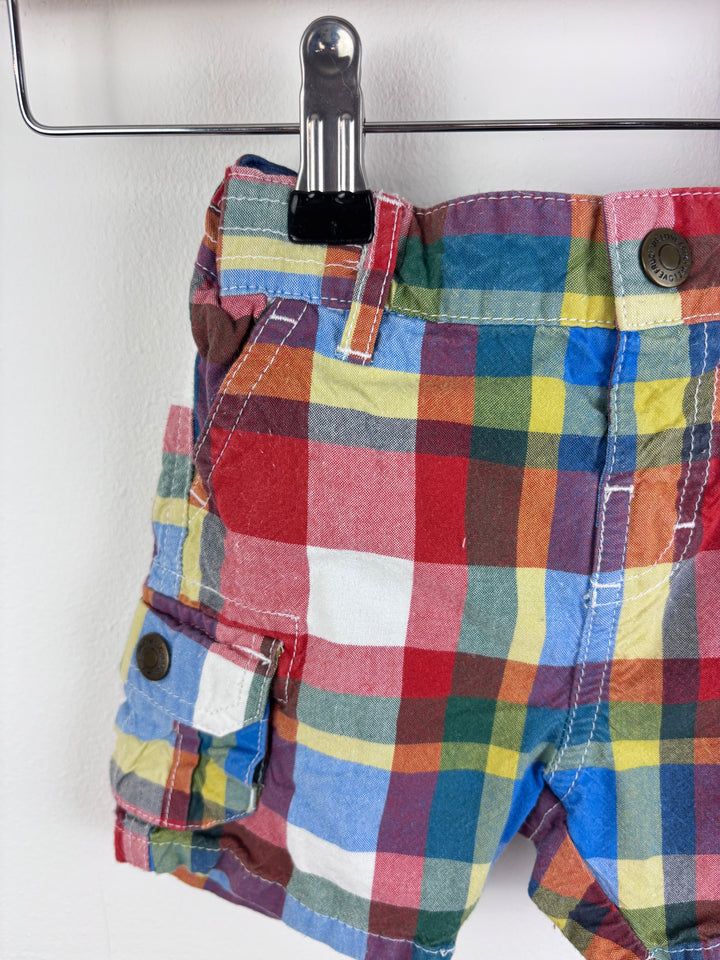 Frugi Checked Shorts 3-6 Months-Shorts-Second Snuggle Preloved