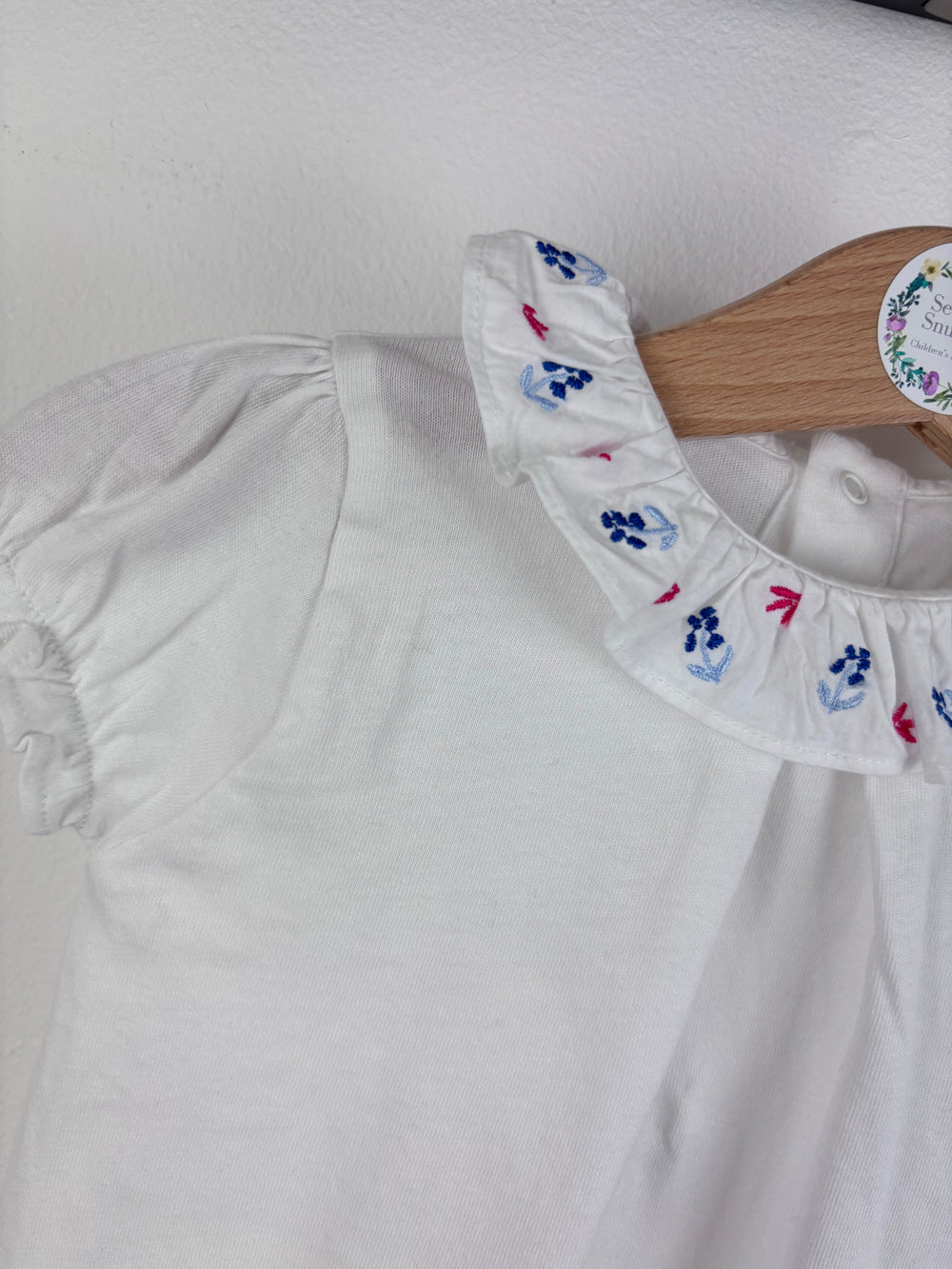 Carrement Beau White Frill Collar Top 6 Months-Tops-Second Snuggle Preloved