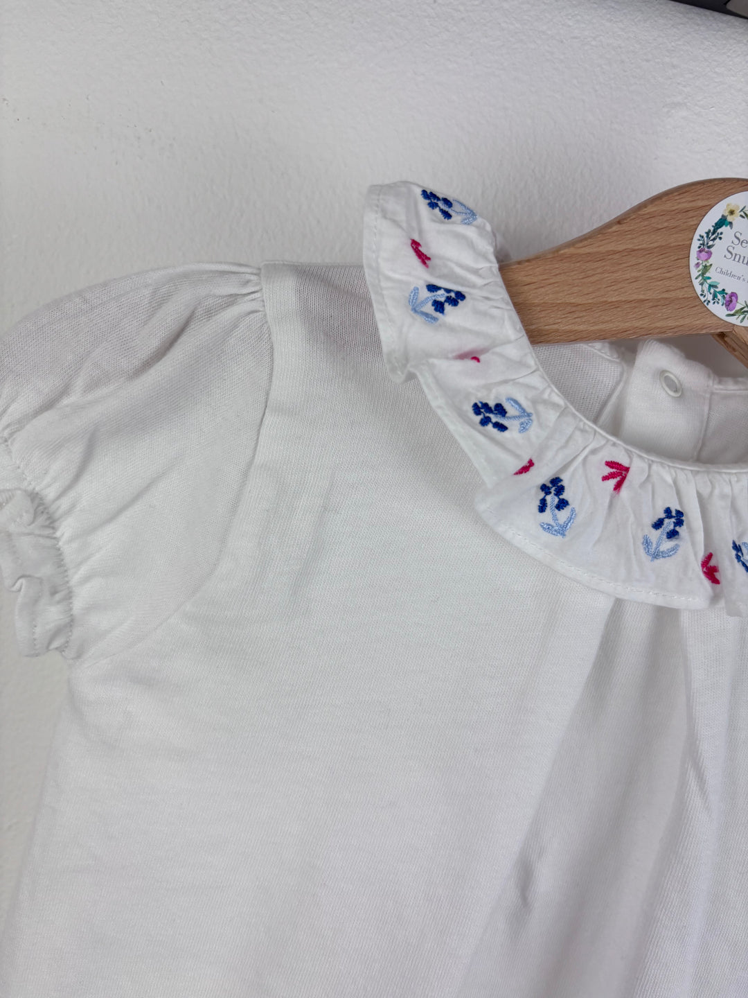 Carrement Beau White Frill Collar Top 6 Months-Tops-Second Snuggle Preloved