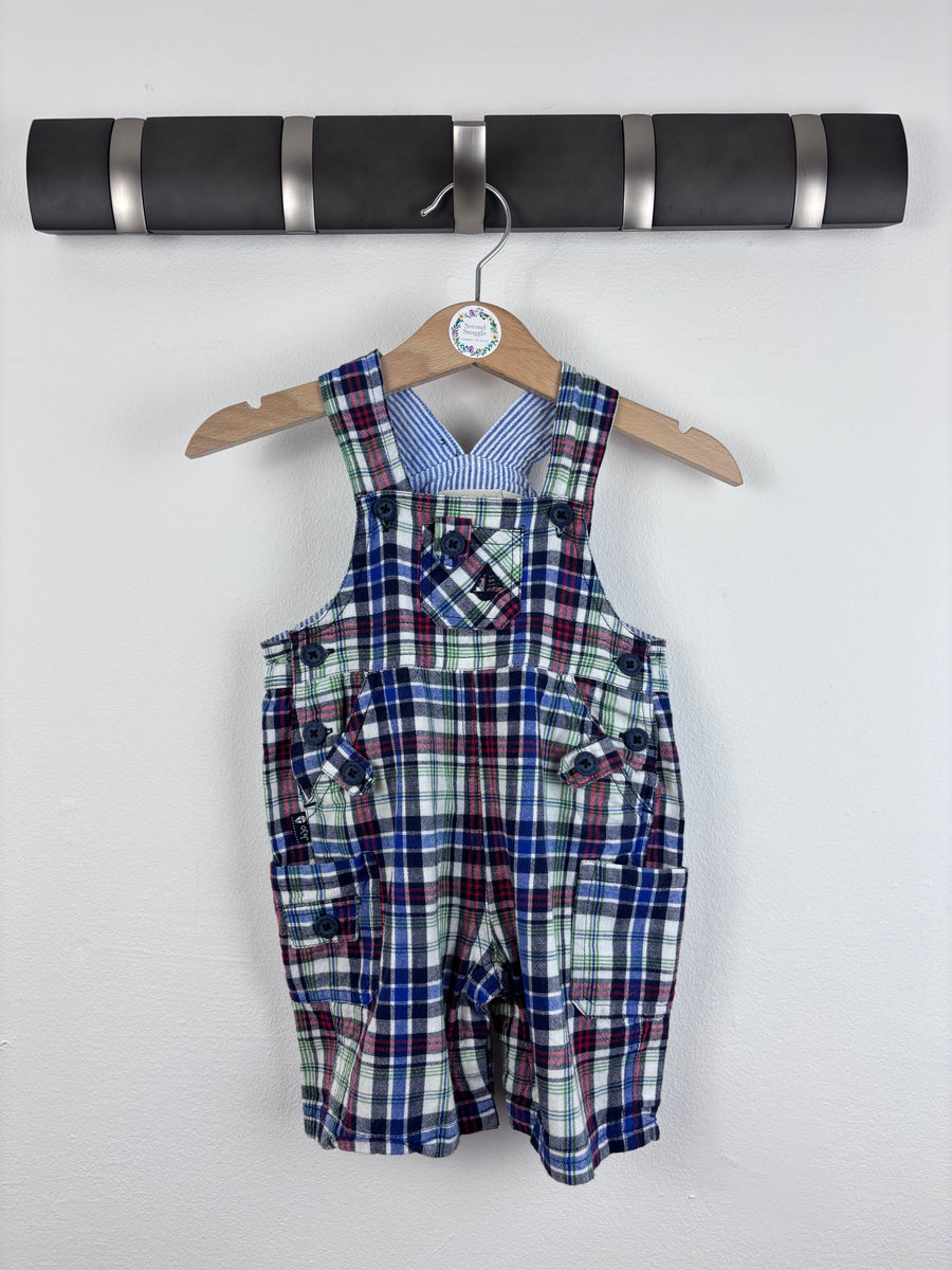 JoJo Maman Bebe Checked Dungarees 3-6 Months-Dungarees-Second Snuggle Preloved