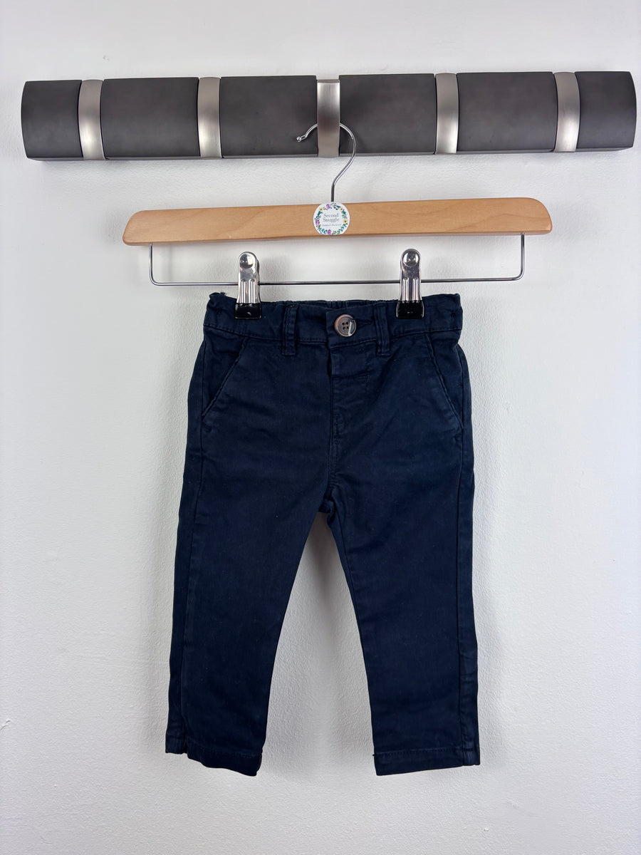 Next Navy Chinos 3-6 Months-Trousers-Second Snuggle Preloved