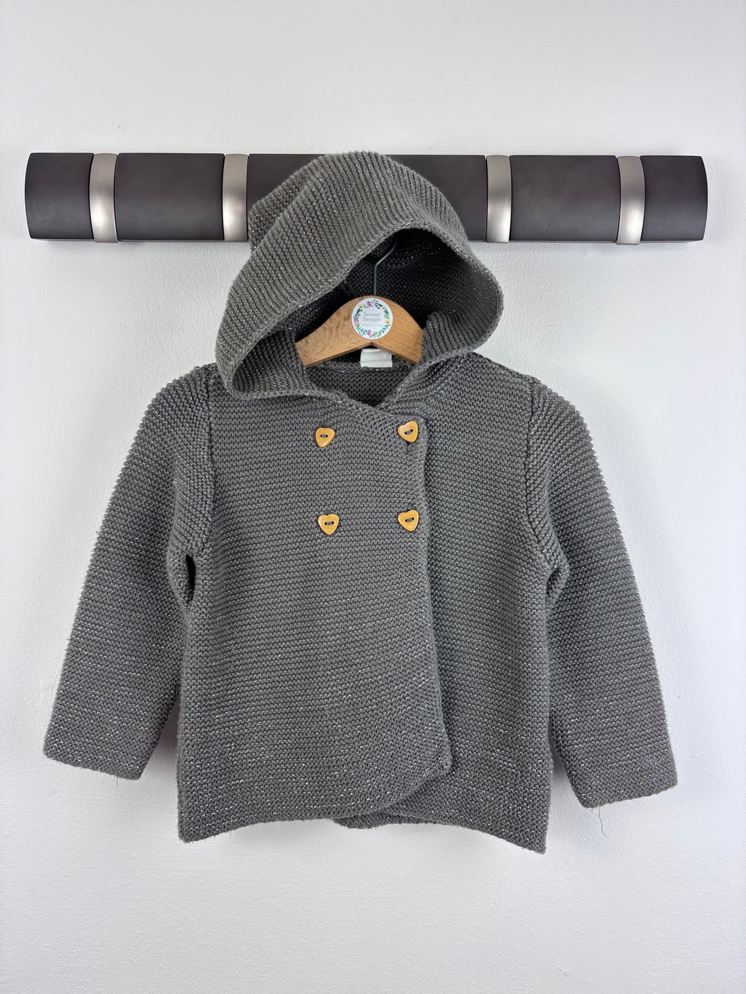 H&M Knitted Hooded Cardigan 12-18 Months-Cardigans-Second Snuggle Preloved