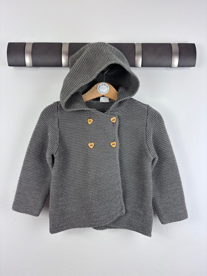 H&M Knitted Hooded Cardigan 12-18 Months-Cardigans-Second Snuggle Preloved