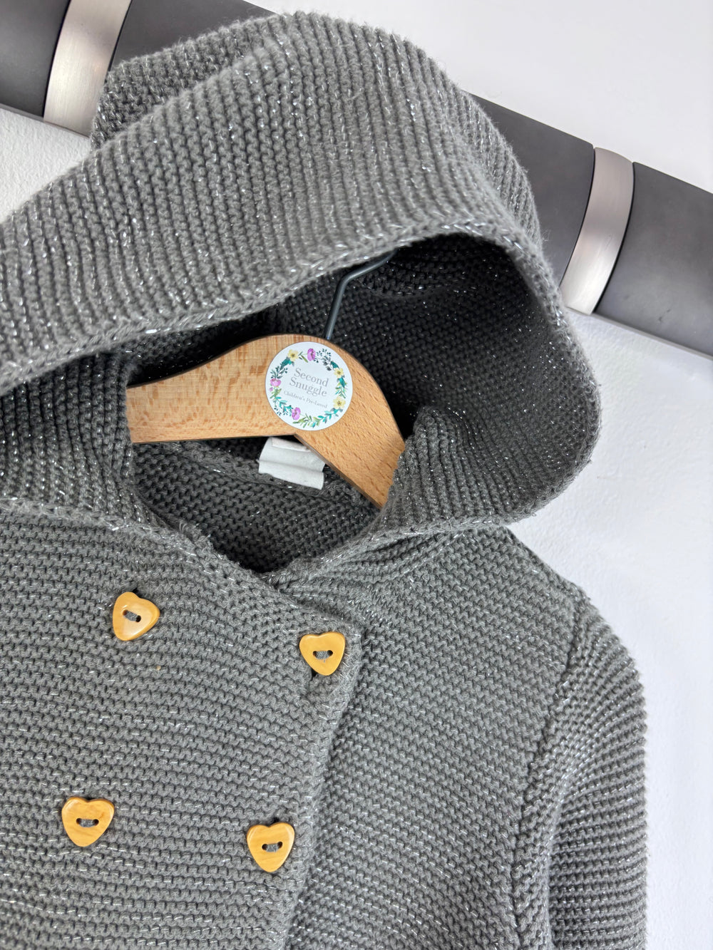 H&M Knitted Hooded Cardigan 12-18 Months-Cardigans-Second Snuggle Preloved
