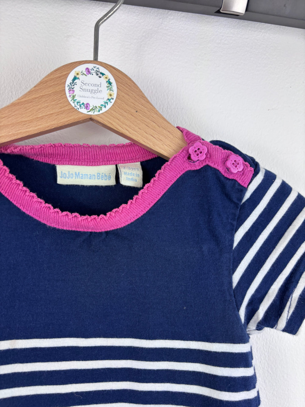 JoJo Maman Bebe Stripe Dress 2-3 Years-Dresses-Second Snuggle Preloved