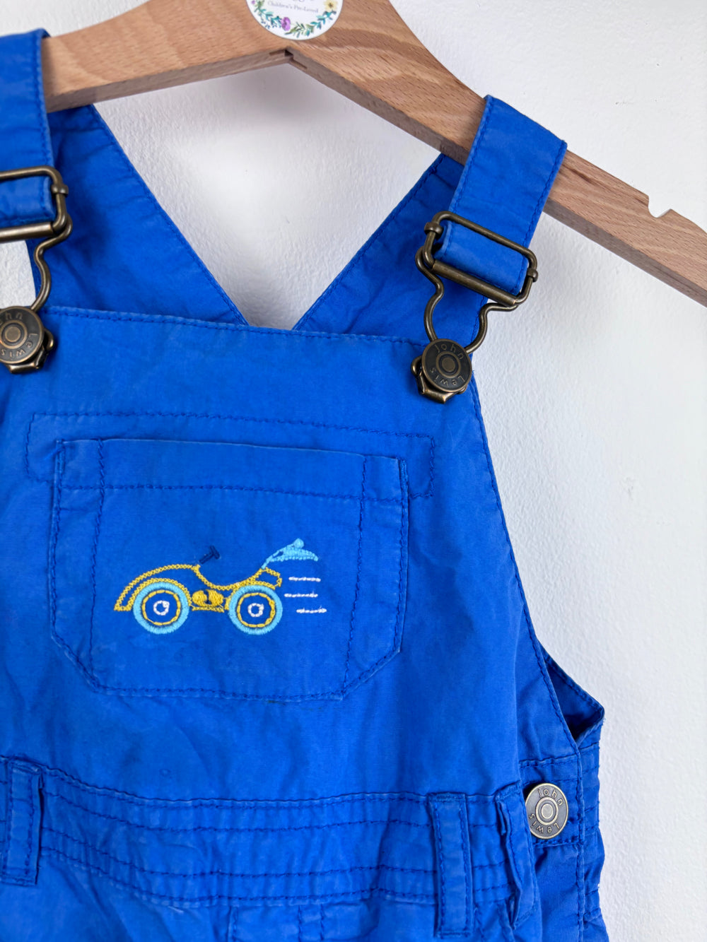John Lewis Blue Dungaree Romper 18-24 Months-Dungarees-Second Snuggle Preloved