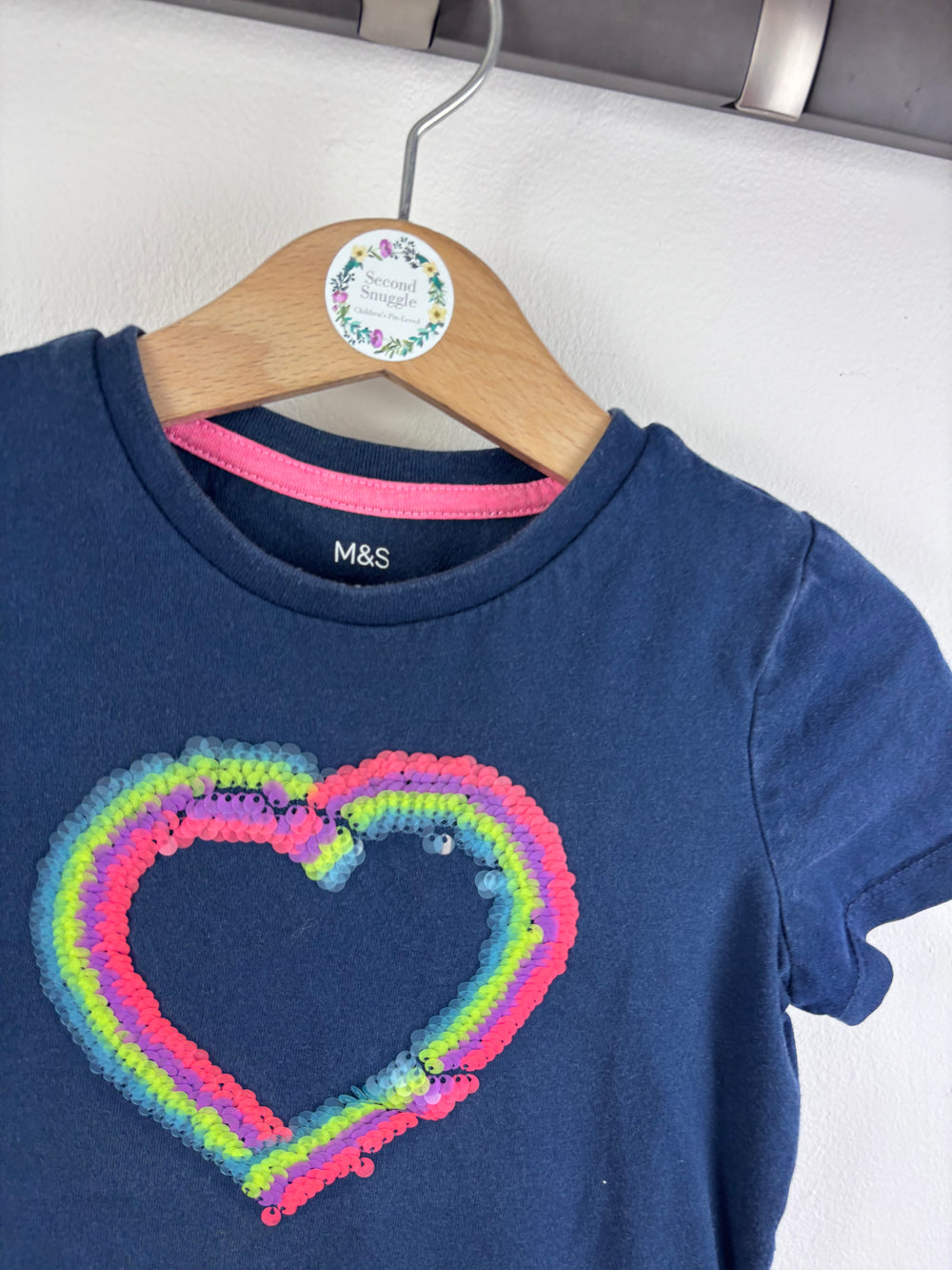 M&S Heart T Shirt 3-4 Years-Tops-Second Snuggle Preloved