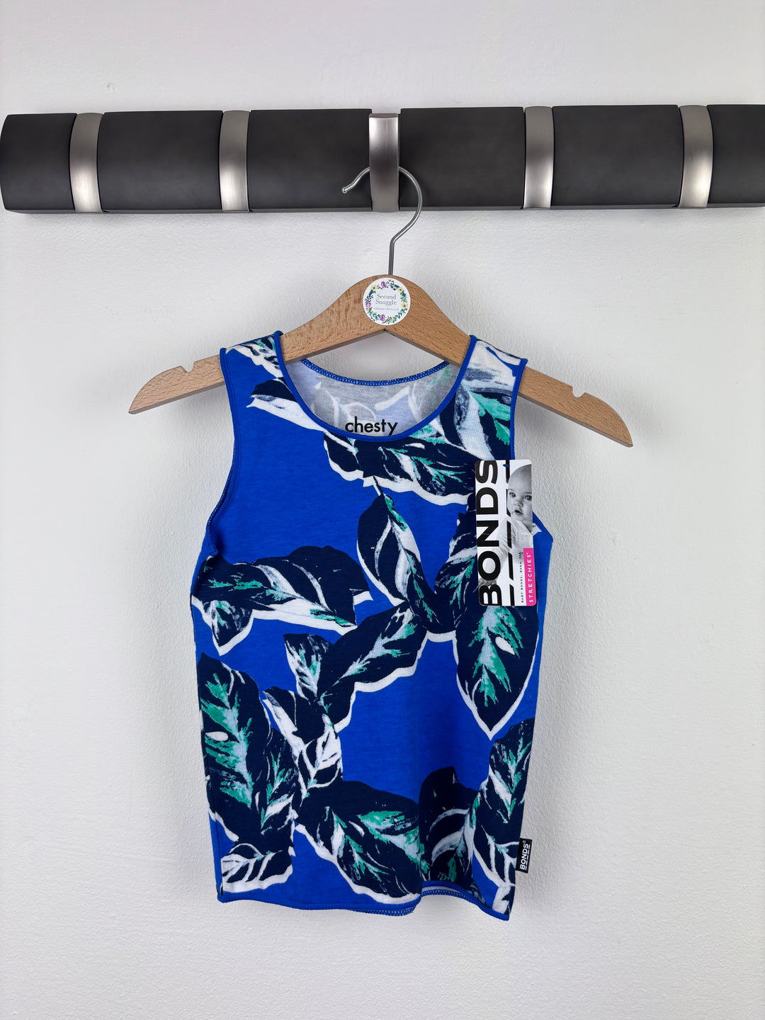Bonds Leaf Print Vest 12-18 Months-Tops-Second Snuggle Preloved