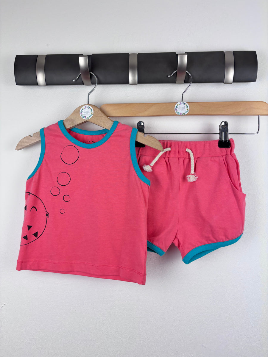 Lucy And Sam Pink Shark Set 9-12 Months-Sets-Second Snuggle Preloved