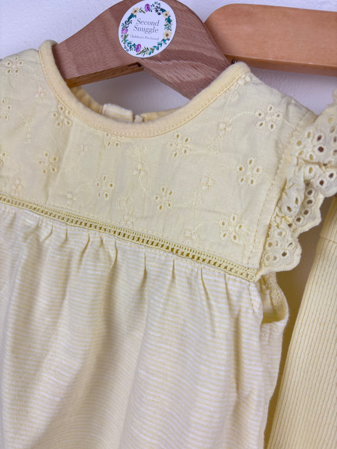 Next Yellow Lace Top And Leggings Set 3-6 Months-Sets-Second Snuggle Preloved