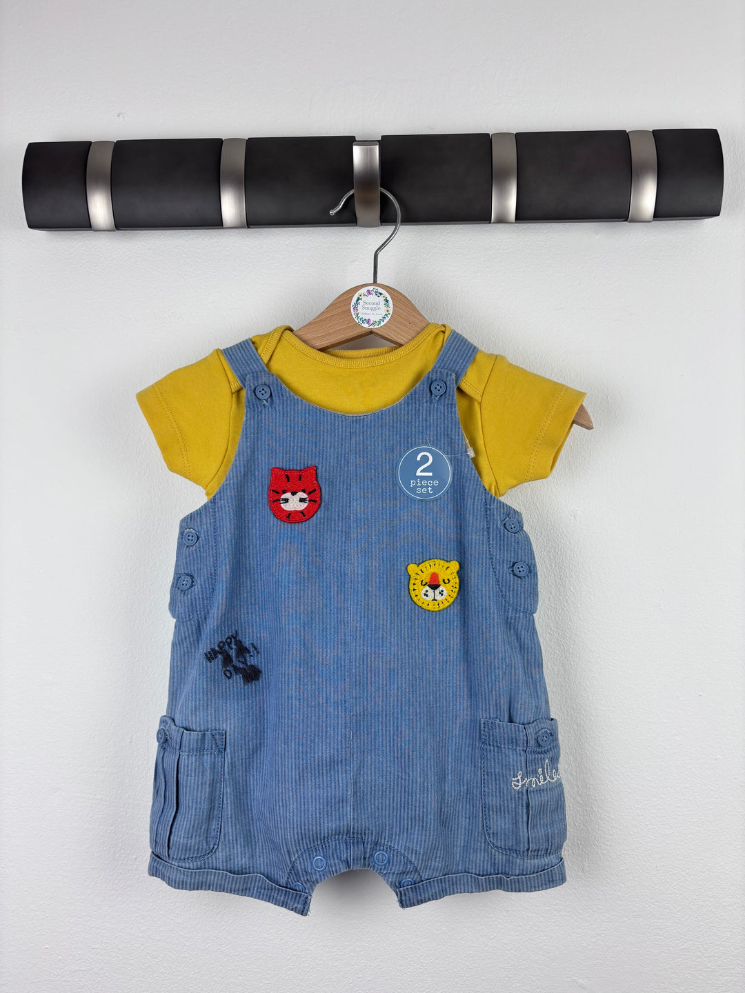 Next Animal Dungarees Set Up To 3 Months-Rompers-Second Snuggle Preloved
