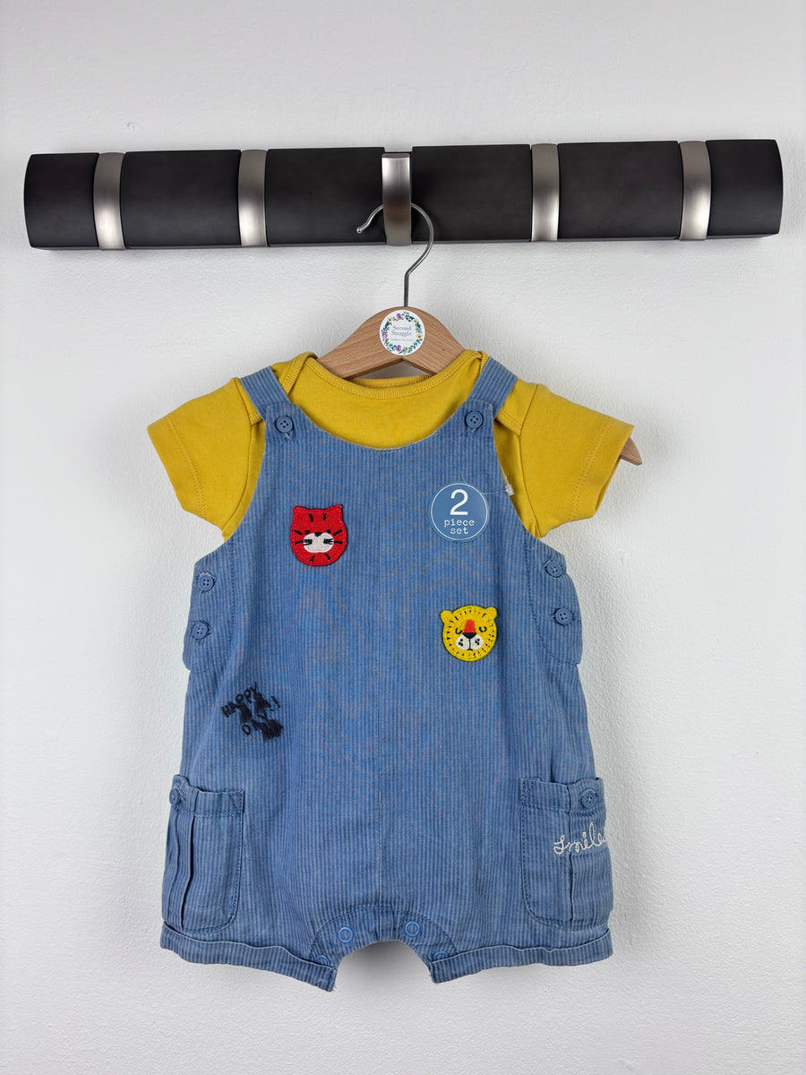 Next Animal Dungarees Set Up To 3 Months-Rompers-Second Snuggle Preloved
