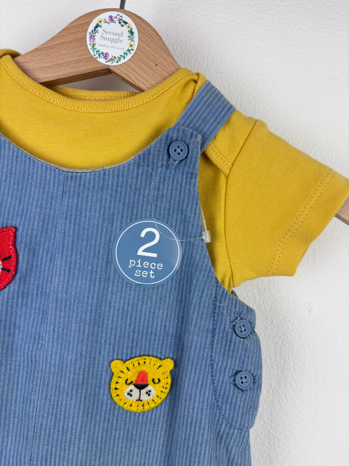 Next Animal Dungarees Set Up To 3 Months-Rompers-Second Snuggle Preloved
