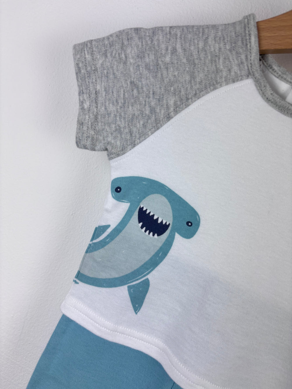 Mamas And Papas Shark Romper 0-3 Months-Rompers-Second Snuggle Preloved